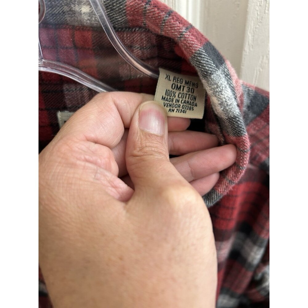Vintage LL Bean Button Down Pocket Flannel Shirt Mens XL Plaid Purple OMT30 - Picture 5 of 9